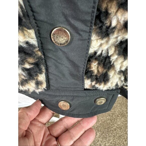 Veronica Beard Women's S Anita Fleece Faux Fur Jacket Brown Animal Crop - Picture 7 of 16
